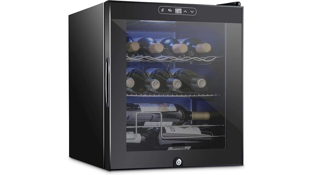 12 bottle lockable wine cooler