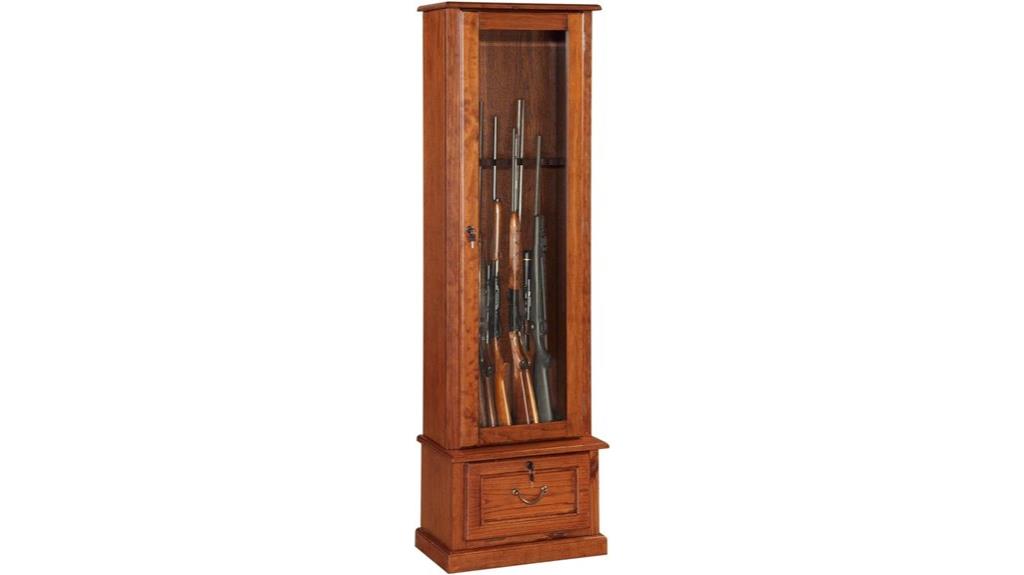 brown wood gun cabinet