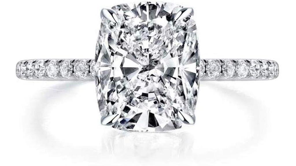 cushion cut zirconia ring