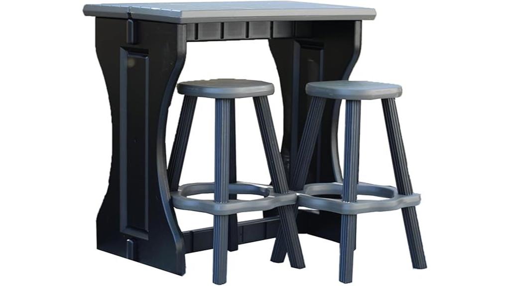 deep grey black bar set