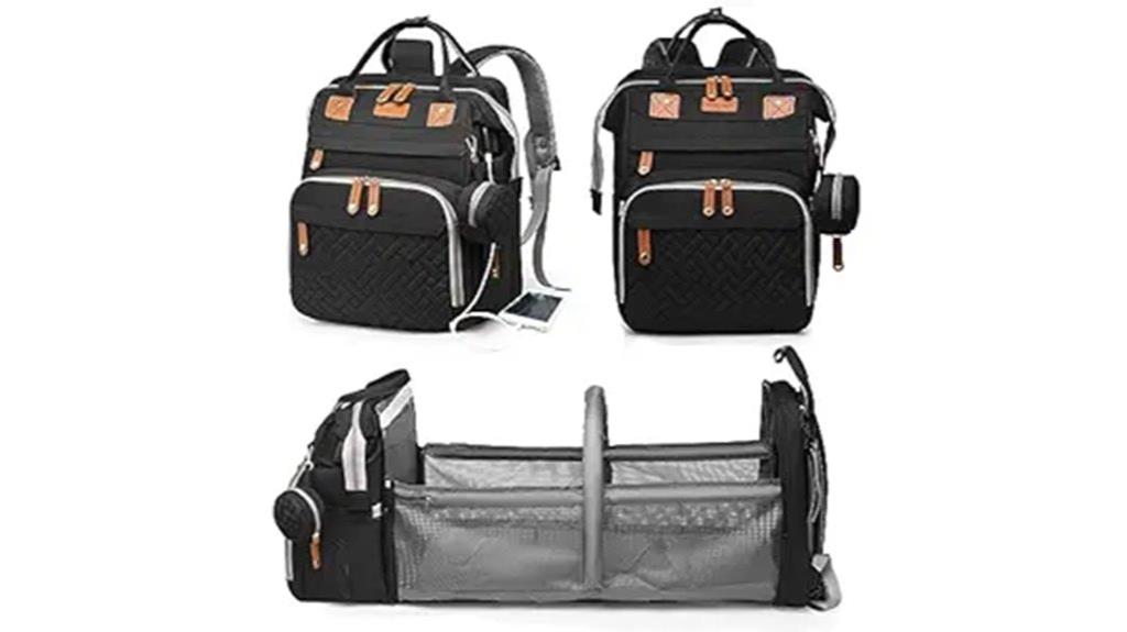 diaper bag backpack with changing station