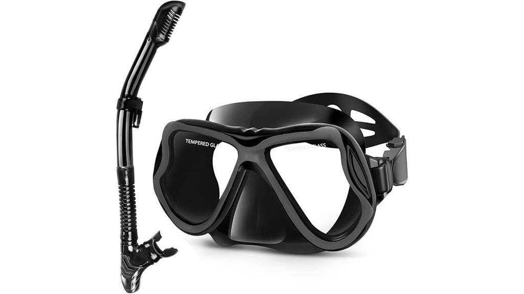 dry snorkel with wide mask