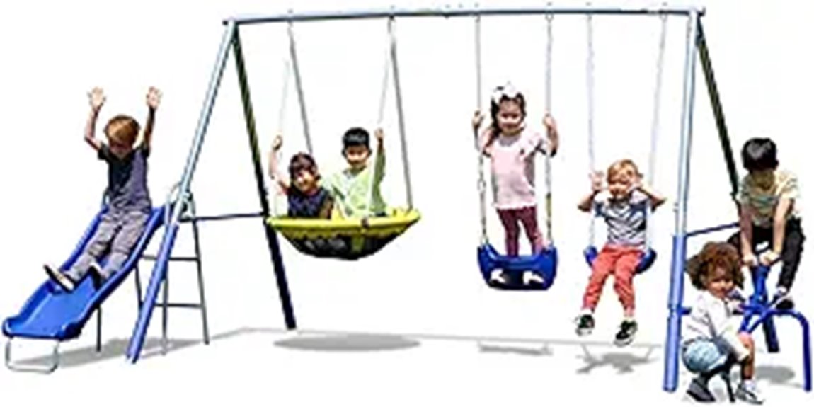 durable metal swing set