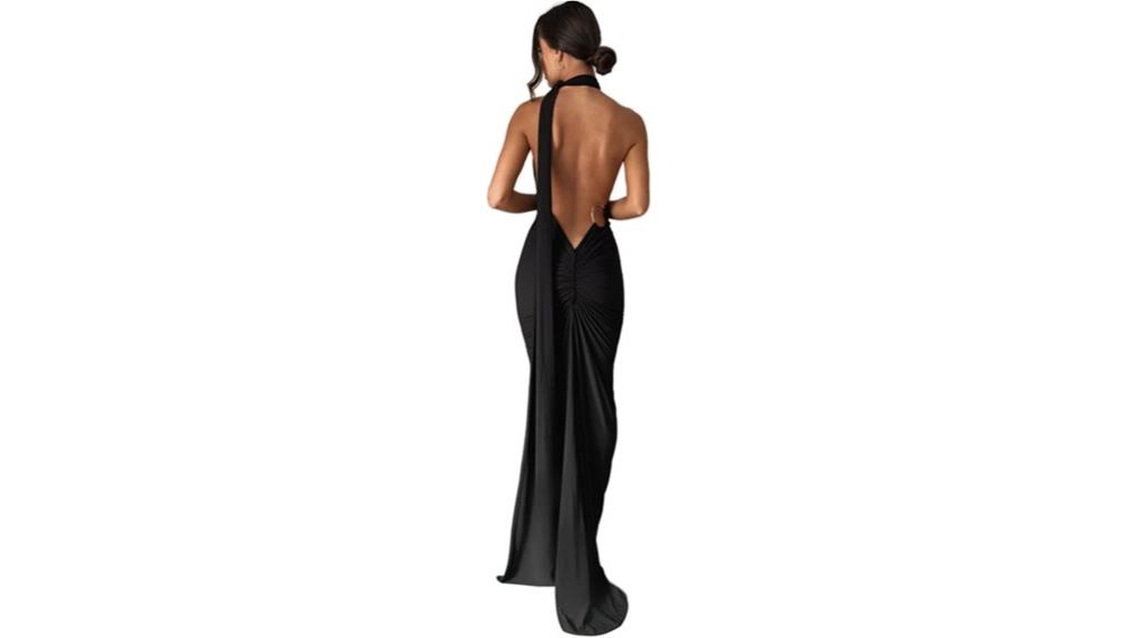 elegant backless maxi dress