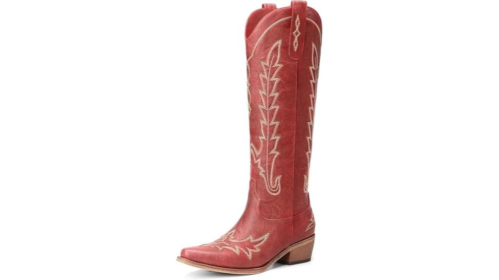 embroidery zipper women s boots