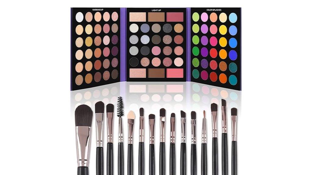 eyeshadow palette with brushes