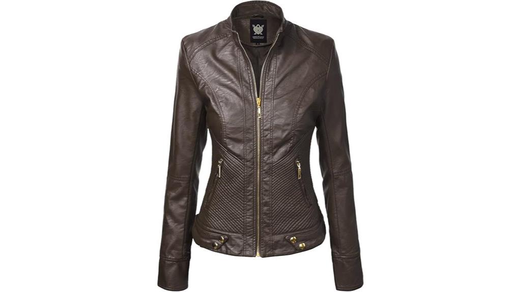 faux leather biker jacket