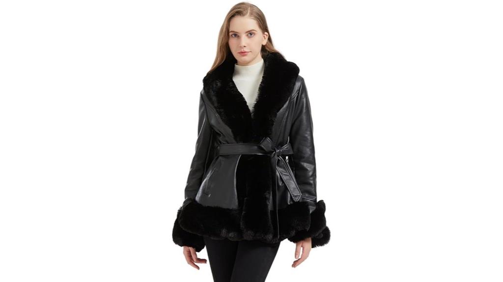 faux leather winter coat