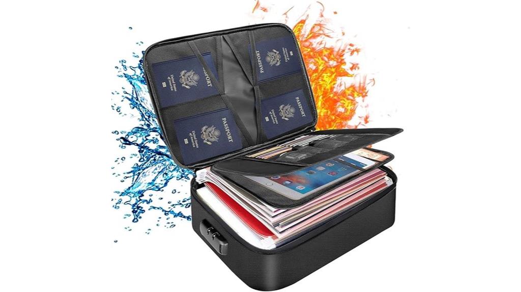 fireproof lockable document bag