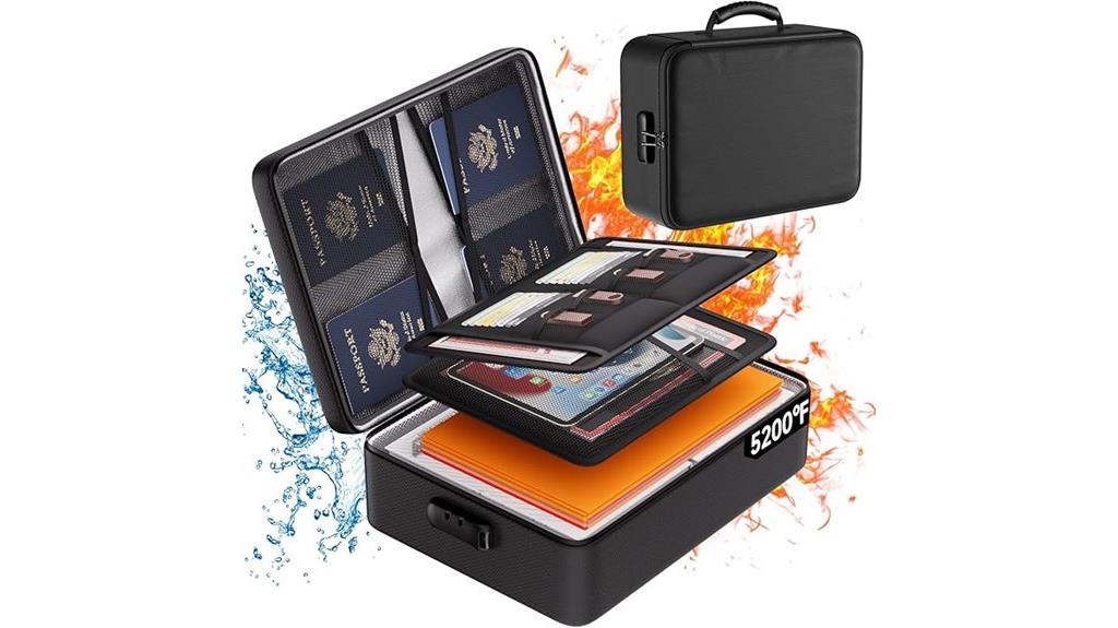 fireproof locked document organizer