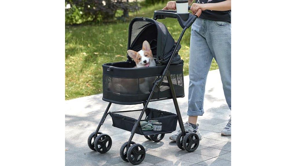 foldable small pet stroller