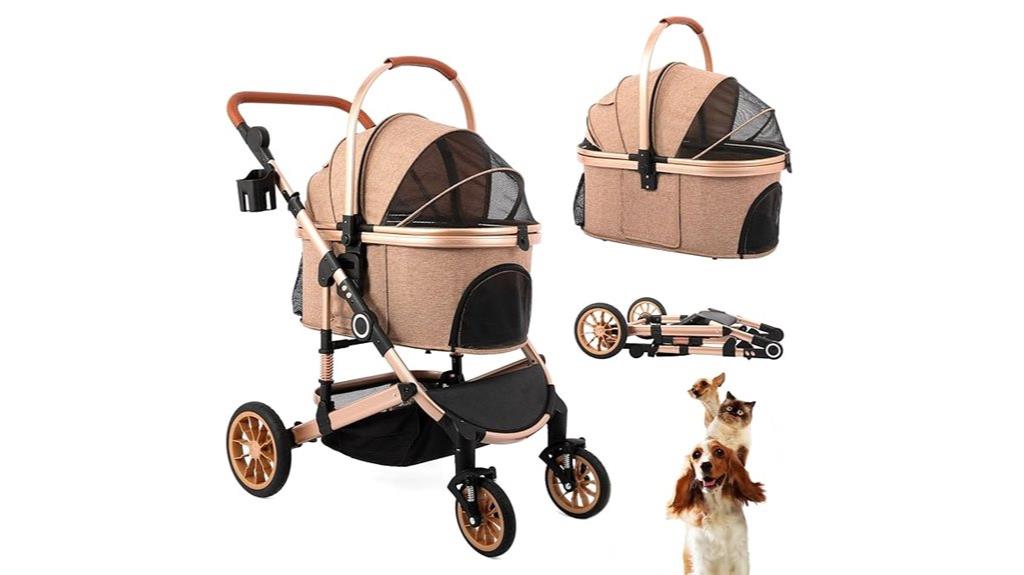 four wheel foldable pet carrier