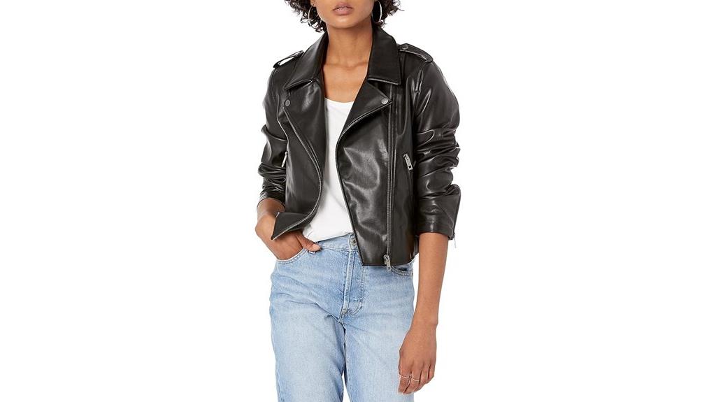 heather faux leather moto