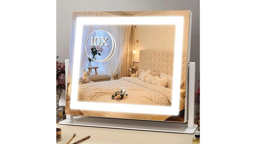 illuminated dimmable makeup mirror