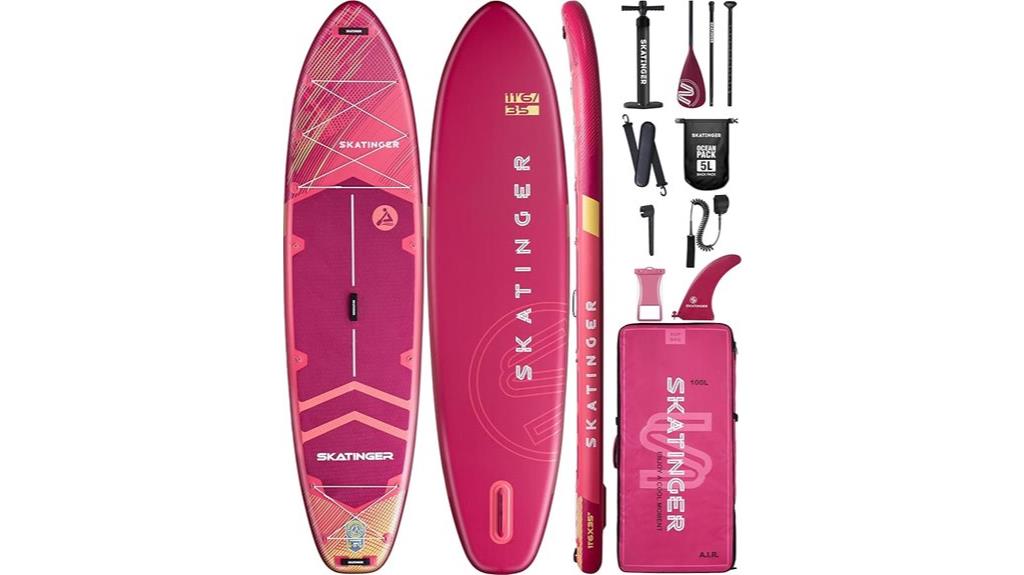 inflatable paddleboard with accessories