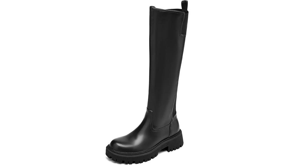knee high lug sole boots