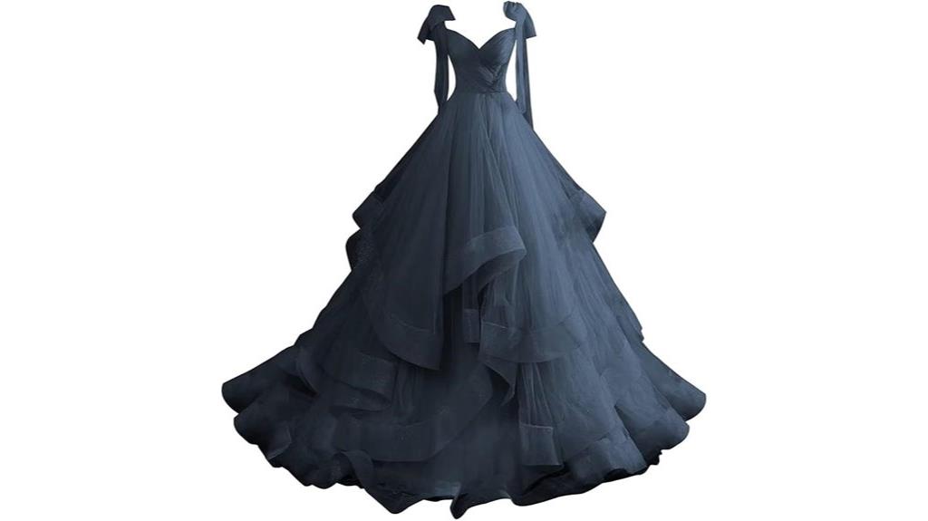 layered tulle ruffle prom