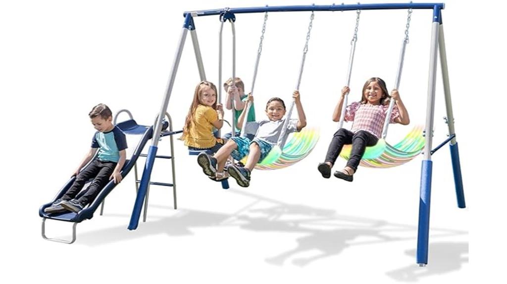 led lit metal swing set