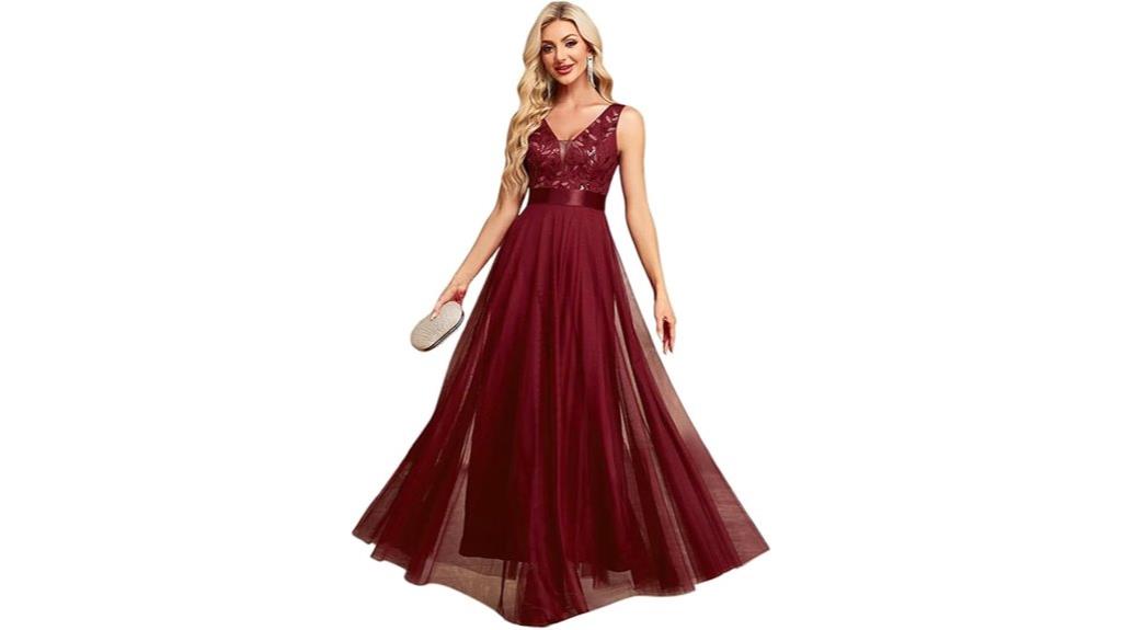 long tulle evening dress