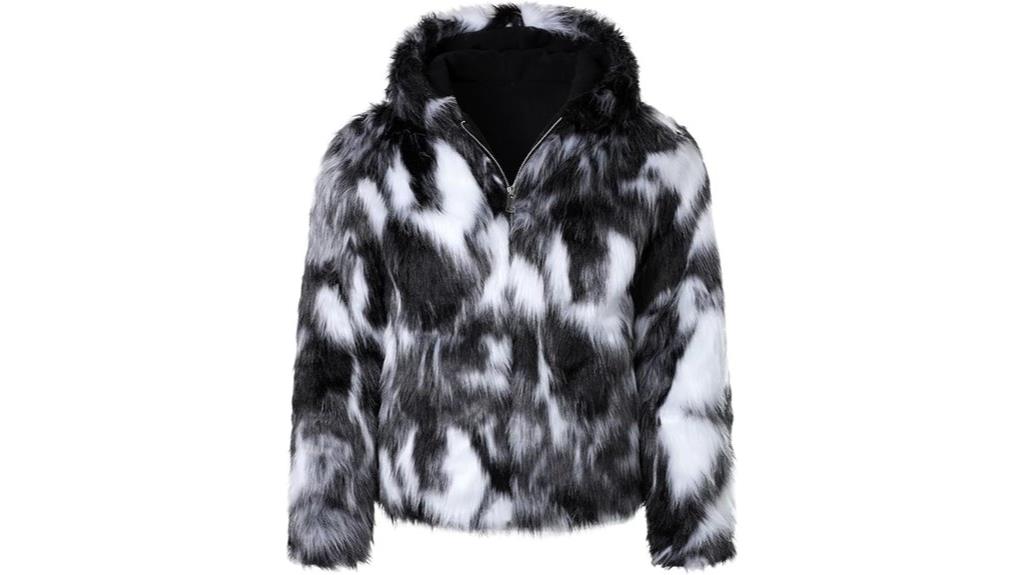 men s faux fur overcoat
