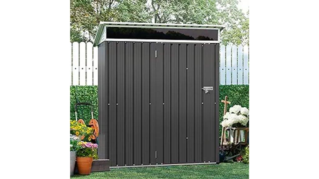 metal shed with window