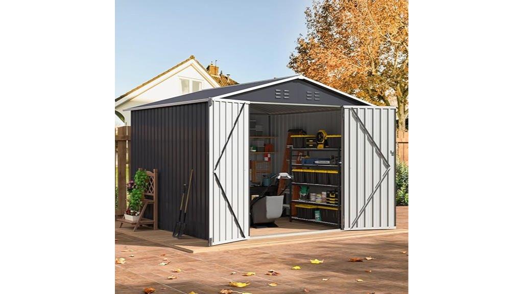 outdoor lockable storage shed