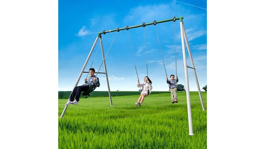outdoor metal swing set