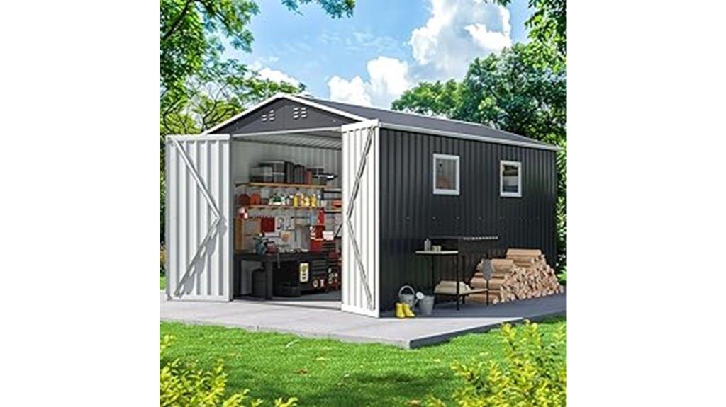 outdoor shed with lock