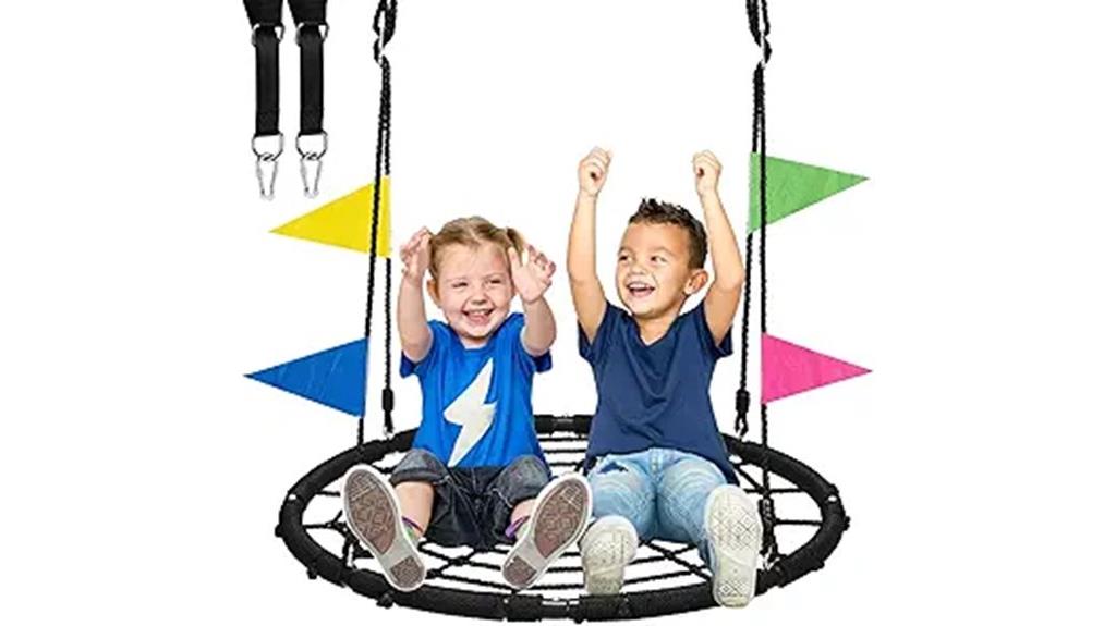 outdoor spider web swing