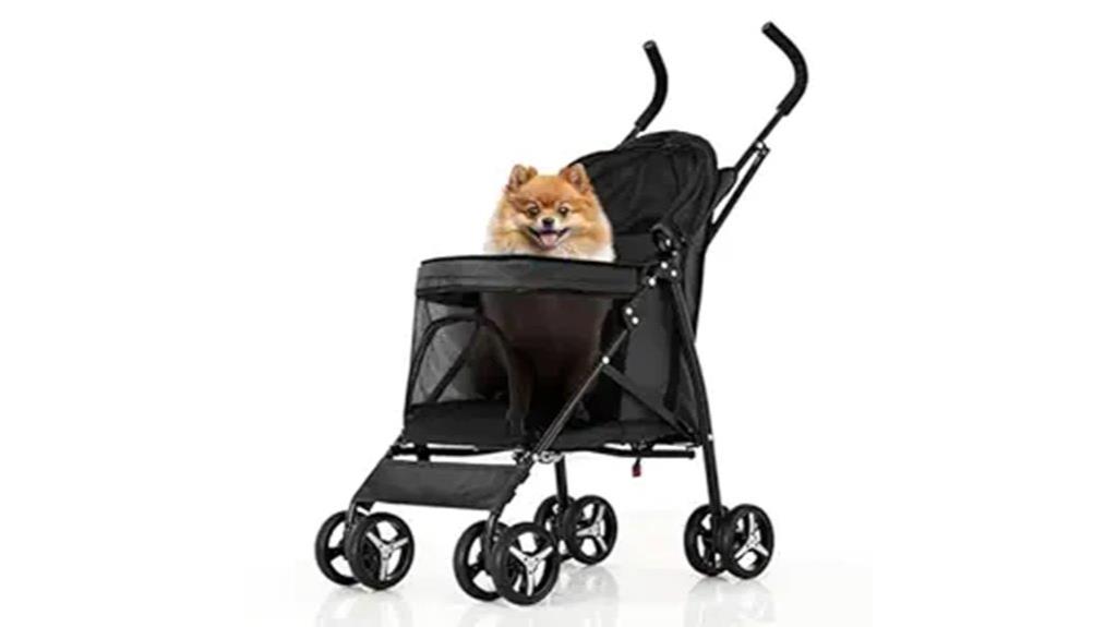pet stroller with four wheels