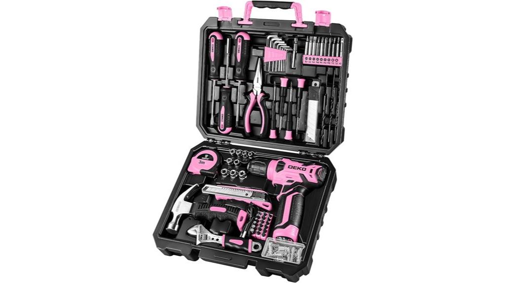 pink cordless drill set