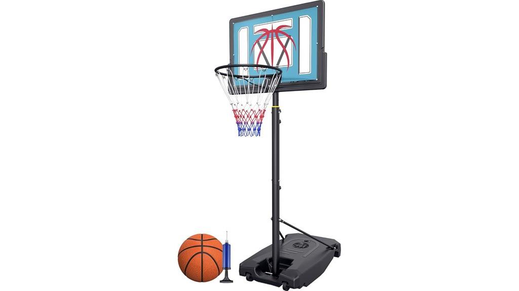 portable adjustable basketball hoop