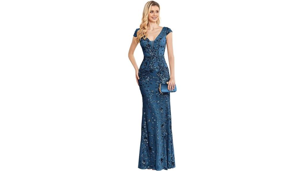 sequined women s evening gown