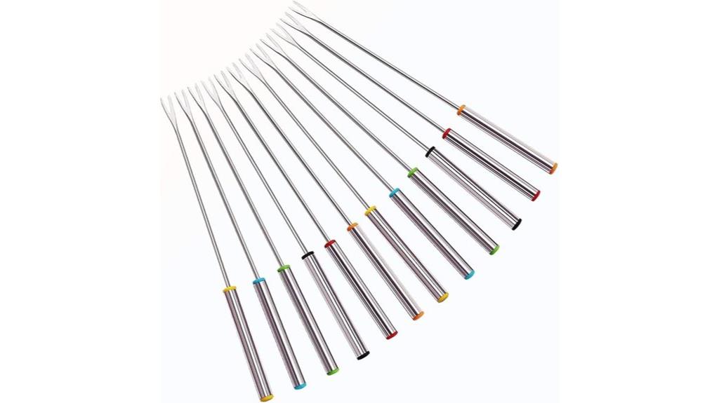set of 12 colorful forks
