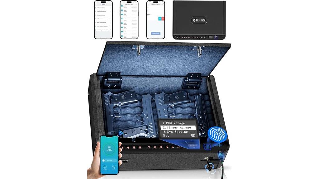 smart gun safe with cable