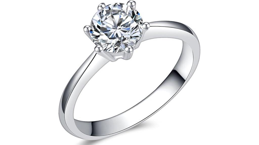 stainless steel solitaire engagement