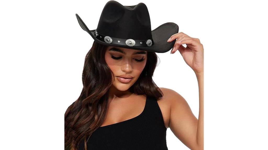 studded wide brim hat