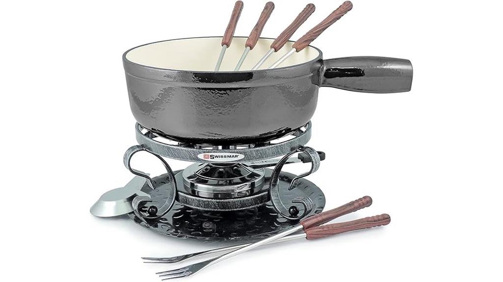 swissmar 9 piece cast iron fondue