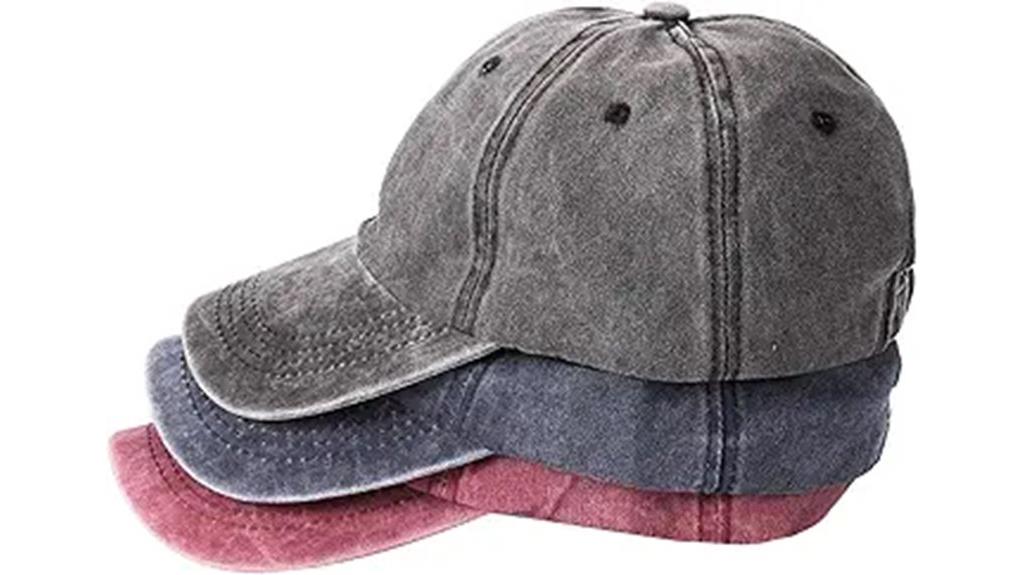 three pack plain caps