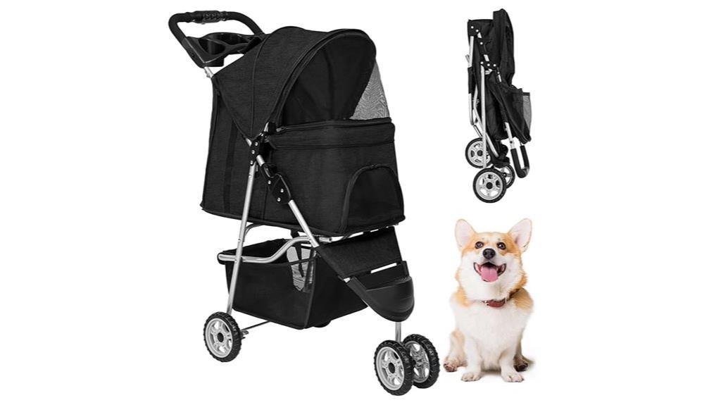 three wheel pet stroller