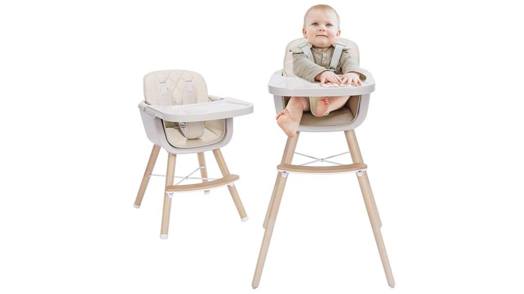 versatile wooden baby chair