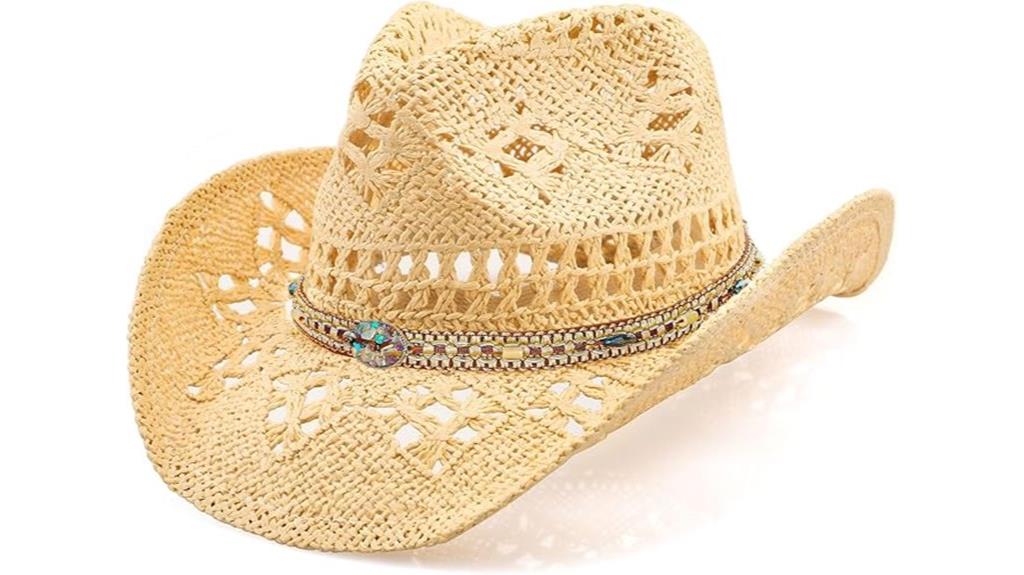 wide brim straw cowboy hat