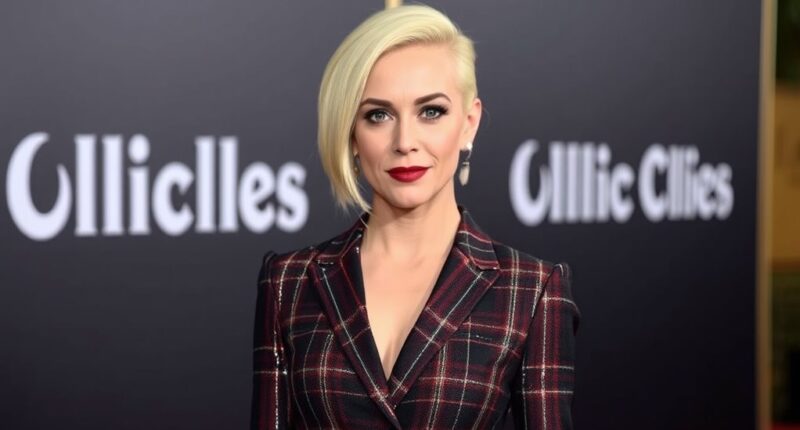 plaid fashion at premiere