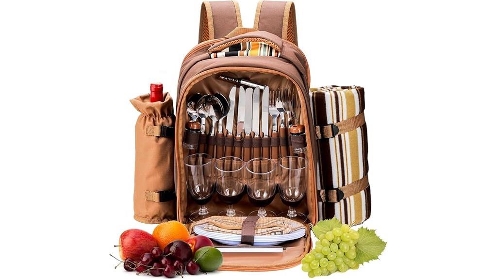 backpack picnic set for four