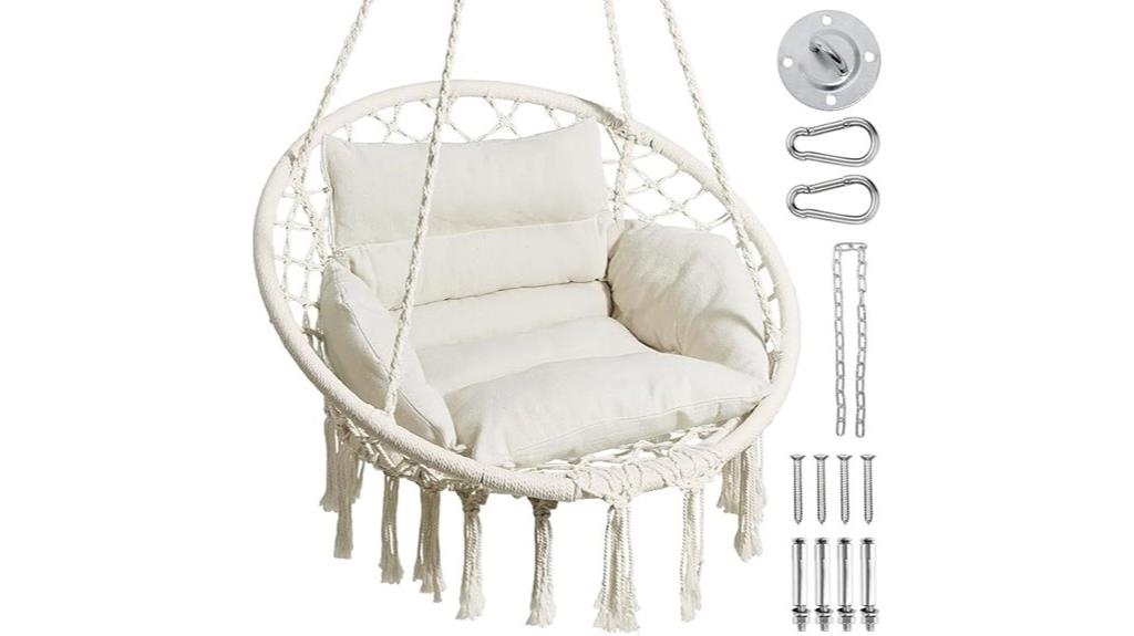 beige boho hammock chair