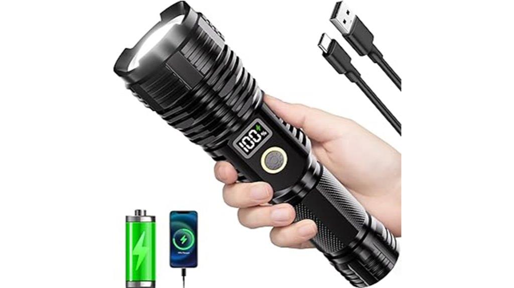 bright rechargeable tactical flashlight