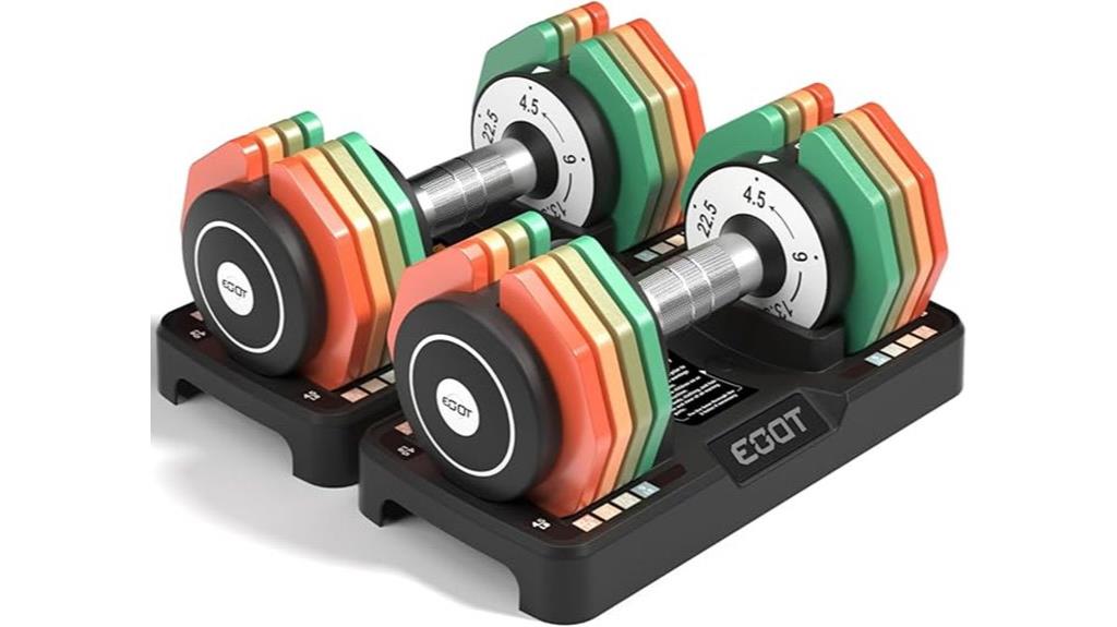 colorful adjustable dumbbells set
