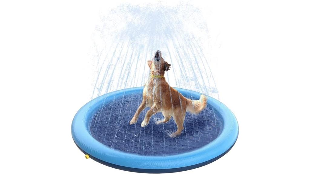 dog and kid water play