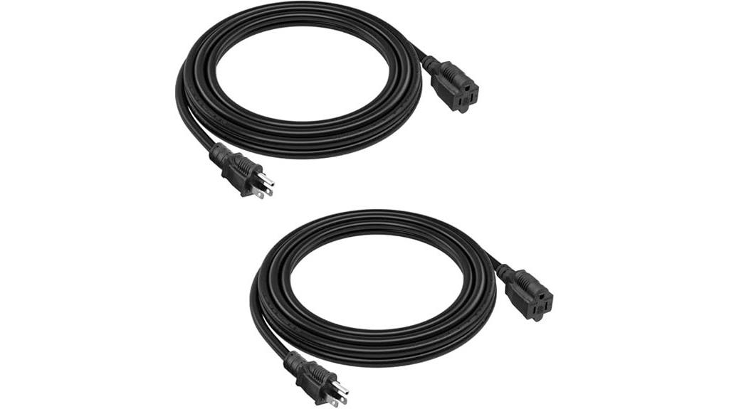 dual 8ft outdoor extension cords