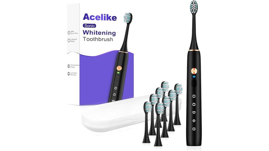 eight brush heads included